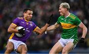 22 January 2023; Craig Dias of Kilmacud Crokes in action against Jack Doherty of Watty Graham's Glen during the AIB GAA Football All-Ireland Senior Club Championship Final match between Watty Graham's Glen of Derry and Kilmacud Crokes of Dublin at Croke Park in Dublin. Photo by Piaras Ó Mídheach/Sportsfile