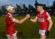 22 January 2023; Ciarán Joyce, right, and Sean O'Leary Hayes of Cork after their side's victory in the Co-Op Superstores Munster Hurling League Final match between Cork and Tipperary at Páirc Ui Rinn in Cork. Photo by Seb Daly/Sportsfile