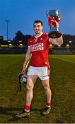 22 January 2023; Sean O'Donoghue of Cork with the trophy after his side's victory in the Co-Op Superstores Munster Hurling League Final match between Cork and Tipperary at Páirc Ui Rinn in Cork. Photo by Seb Daly/Sportsfile