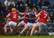 22 January 2023; Gearod O'Connor of Tipperary is surrounded by several Cork players during the Co-Op Superstores Munster Hurling League Final match between Cork and Tipperary at Páirc Ui Rinn in Cork. Photo by Seb Daly/Sportsfile