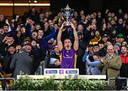 22 January 2023; Kilmacud Crokes captain Shane Cunningham lifts the Andy Merrigan Cup after his side's victory in the AIB GAA Football All-Ireland Senior Club Championship Final match between Watty Graham's Glen of Derry and Kilmacud Crokes of Dublin at Croke Park in Dublin. Photo by Ramsey Cardy/Sportsfile