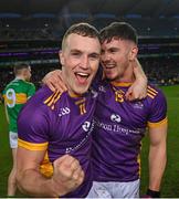 22 January 2023; Shane Cunningham, left, and Shane Walsh of Kilmacud Crokes celebrate after the AIB GAA Football All-Ireland Senior Club Championship Final match between Watty Graham's Glen of Derry and Kilmacud Crokes of Dublin at Croke Park in Dublin. Photo by Ramsey Cardy/Sportsfile
