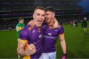 22 January 2023; Shane Cunningham, left, and Shane Walsh of Kilmacud Crokes celebrate after the AIB GAA Football All-Ireland Senior Club Championship Final match between Watty Graham's Glen of Derry and Kilmacud Crokes of Dublin at Croke Park in Dublin. Photo by Ramsey Cardy/Sportsfile
