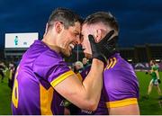 22 January 2023; Rory O'Carroll, left, and Shane Walsh of Kilmacud Crokes celebrate after the AIB GAA Football All-Ireland Senior Club Championship Final match between Watty Graham's Glen of Derry and Kilmacud Crokes of Dublin at Croke Park in Dublin. Photo by Ramsey Cardy/Sportsfile