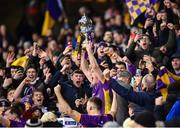 22 January 2023; Kilmacud Crokes' captain Shane Cunningham lifts the Andy Merrigan cup after the AIB GAA Football All-Ireland Senior Club Championship Final match between Glen of Derry and Kilmacud Crokes of Dublin at Croke Park in Dublin. Photo by Daire Brennan/Sportsfile