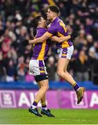 22 January 2023; Rory O'Carroll, left, and Conor Casey of Kilmacud Crokes celebrate after the AIB GAA Football All-Ireland Senior Club Championship Final match between Glen of Derry and Kilmacud Crokes of Dublin at Croke Park in Dublin. Photo by Daire Brennan/Sportsfile