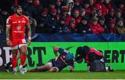 22 January 2023; Tadhg Beirne of Munster receives medical attention during the Heineken Champions Cup Pool B Round 4 match between Toulouse and Munster at Stade Ernest Wallon in Toulouse, France. Photo by Brendan Moran/Sportsfile