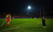 22 January 2023; Craig Casey of Munster applauds supporters as the Toulouse mascot leaves the pitch after the Heineken Champions Cup Pool B Round 4 match between Toulouse and Munster at Stade Ernest Wallon in Toulouse, France. Photo by Brendan Moran/Sportsfile