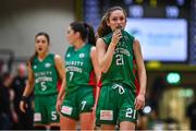 22 January 2023; Mireia Riera of Trinity Meteors reacts during the Basketball Ireland Paudie O'Connor National Cup Final match between Trinity Meteors and Killester at National Basketball Arena in Tallaght, Dublin. Photo by Ben McShane/Sportsfile