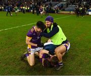 22 January 2023; Aidan Jones, left, celebrates with his brother Darragh after the AIB GAA Football All-Ireland Senior Club Championship Final match between Glen of Derry and Kilmacud Crokes of Dublin at Croke Park in Dublin. Photo by Daire Brennan/Sportsfile