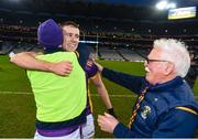 22 January 2023; Paul Mannion of Kilmacud Crokes celebrates with Darragh Jones, left, and club mentor Vinny Patterson after the AIB GAA Football All-Ireland Senior Club Championship Final match between Glen of Derry and Kilmacud Crokes of Dublin at Croke Park in Dublin. Photo by Daire Brennan/Sportsfile