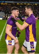 22 January 2023; Shane Walsh, left, and Rory O'Carroll of Kilmacud Crokes celebrate after the AIB GAA Football All-Ireland Senior Club Championship Final match between Glen of Derry and Kilmacud Crokes of Dublin at Croke Park in Dublin. Photo by Daire Brennan/Sportsfile