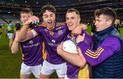 22 January 2023; Conor Casey, left, and Shane Cunningham of Kilmacud Crokes celebrate after the AIB GAA Football All-Ireland Senior Club Championship Final match between Glen of Derry and Kilmacud Crokes of Dublin at Croke Park in Dublin. Photo by Daire Brennan/Sportsfile