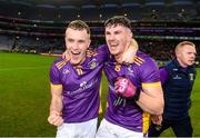 22 January 2023; Shane Cunningham, left, and Shane Walsh of Kilmacud Crokes celebrate after the AIB GAA Football All-Ireland Senior Club Championship Final match between Glen of Derry and Kilmacud Crokes of Dublin at Croke Park in Dublin. Photo by Daire Brennan/Sportsfile