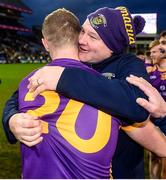 22 January 2023; Kilmacud Crokes manager Robbie Brennan celebrates with Paul Mannion after the AIB GAA Football All-Ireland Senior Club Championship Final match between Glen of Derry and Kilmacud Crokes of Dublin at Croke Park in Dublin. Photo by Daire Brennan/Sportsfile