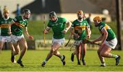 22 January 2023; Aidan O'Connor of Limerick in action against Kerry players Ronan Walsh, left, and Conor O'Keeffe during the Co-Op Superstores Munster Hurling League Group 2 match between Kerry and Limerick at Austin Stack Park in Tralee, Kerry. Photo by Michael P Ryan/Sportsfile