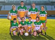 23 January 2023; In attendance at the announcement of Glenisk’s major new partnership with Offaly LGFA are, back from left, Offaly Ladies Footballer Róisín Ennis, Offaly footballer Declan Hogan, Offaly hurler Oisín Kelly and Offaly camogie player Orla Gorman with schoolchildren, from left, Senan O'Meara, Conor Horkan, Bláthnaid Connolly and Aoife Smullen. Last year, Glenisk announced that it would be the main sponsor for Offaly GAA, Offaly Camogie and Offaly Go Games. The organic yogurt business, from outside Tullamore, had to wait until 2023 to finalise the full partnership with Offaly LGFA as the ladies footballers completed pre-existing sponsorship commitments. The LGFA partnership announcement comes in the same week that it was revealed that Glenisk has secured the naming rights for O’Connor Park in Tullamore, which will now be known as Glenisk O’Connor Park. Commenting on the partnership, commercial director, Emma Walls, said: “We are delighted to announce our partnership with Offaly LGFA, as the final key piece in our GAA commitment to the county. It’s important to us to support all codes, sexes and ages and we are looking forward to working together to promote the games in our home county. The people of Offaly have given tremendous support to Glenisk over the years. We hope to repay that as best we can. Photo by Piaras Ó Mídheach/Sportsfile