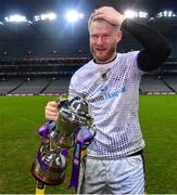 22 January 2023; Kilmacud Crokes goalkeeper Conor Ferris is soaked during the celebrations after his side's victory in the AIB GAA Football All-Ireland Senior Club Championship Final match between Watty Graham's Glen of Derry and Kilmacud Crokes of Dublin at Croke Park in Dublin. Photo by Piaras Ó Mídheach/Sportsfile