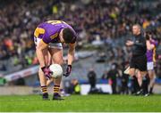 22 January 2023; Shane Walsh of Kilmacud Crokes prepares to take a penalty during the AIB GAA Football All-Ireland Senior Club Championship Final match between Watty Graham's Glen of Derry and Kilmacud Crokes of Dublin at Croke Park in Dublin. Photo by Piaras Ó Mídheach/Sportsfile