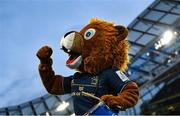 21 January 2023; Leinster mascot Leo the Lion during the Heineken Champions Cup Pool A Round 4 match between Leinster and Racing 92 at Aviva Stadium in Dublin. Photo by David Fitzgerald/Sportsfile