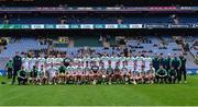 22 January 2023; The Shamrocks Ballyhale panel ahead of the AIB GAA Hurling All-Ireland Senior Club Championship Final match between Shamrocks Ballyhale of Kilkenny and Dunloy Cuchullains of Antrim at Croke Park in Dublin. Photo by Daire Brennan/Sportsfile