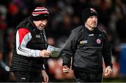 21 January 2023; Tyrone joint managers Feargal Logan and  Brian Dooher  before the Bank of Ireland Dr McKenna Cup Final match between Derry and Tyrone at Athletic Grounds in Armagh. Photo by Oliver McVeigh/Sportsfile
