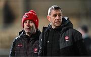 21 January 2023; Derry manager Rory Gallagher and Derry assistant manager Enda Muldoon  during the Bank of Ireland Dr McKenna Cup Final match between Derry and Tyrone at Athletic Grounds in Armagh. Photo by Oliver McVeigh/Sportsfile