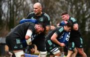 23 January 2023; Will Connors, left, and Rhys Ruddock during a Leinster Rugby squad training session at UCD in Dublin. Photo by Harry Murphy/Sportsfile