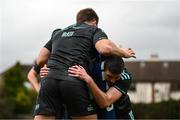 23 January 2023; Josh O’Hare, right, and John McKee during a Leinster Rugby squad training session at UCD in Dublin. Photo by Harry Murphy/Sportsfile