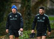 23 January 2023; Lee Barron and Chris Cosgrave during a Leinster Rugby squad training session at UCD in Dublin. Photo by Harry Murphy/Sportsfile