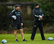 23 January 2023; Head coach Leo Cullen and backs coach Andrew Goodman during a Leinster Rugby squad training session at UCD in Dublin. Photo by Harry Murphy/Sportsfile