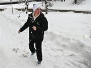 23 January 2023; Team Ireland skier Ethan Bouchard during a team walk before the 2023 Winter European Youth Olympic Festival at Friuli-Venezia Giulia in Udine, Italy. Photo by Eóin Noonan/Sportsfile