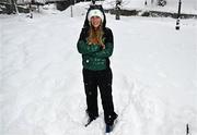 23 January 2023; Team Ireland coach Georgia Esposito during a team walk before the 2023 Winter European Youth Olympic Festival at Friuli-Venezia Giulia in Udine, Italy. Photo by Eóin Noonan/Sportsfile