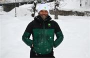 23 January 2023; Team Ireland alpine skiing coach Giorgio Marchesini during a team walk before the 2023 Winter European Youth Olympic Festival at Friuli-Venezia Giulia in Udine, Italy. Photo by Eóin Noonan/Sportsfile