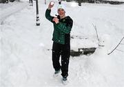 23 January 2023; Team Ireland alpine skier Ethan Bouchard during a team walk before the 2023 Winter European Youth Olympic Festival at Friuli-Venezia Giulia in Udine, Italy. Photo by Eóin Noonan/Sportsfile