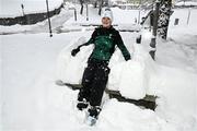 23 January 2023; Team Ireland alpine skier Eábha McKenna during a team walk before the 2023 Winter European Youth Olympic Festival at Friuli-Venezia Giulia in Udine, Italy. Photo by Eóin Noonan/Sportsfile