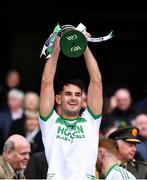 22 January 2023; Brian Butler of Shamrocks Ballyhale lifts the Tommy Moore Cup after his side's victory in the AIB GAA Hurling All-Ireland Senior Club Championship Final match between Shamrocks Ballyhale of Kilkenny and Dunloy Cúchullain's of Antrim at Croke Park in Dublin. Photo by Piaras Ó Mídheach/Sportsfile