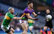 22 January 2023; Shane Walsh of Kilmacud Crokes in action against Ryan Dougan of Watty Graham's Glen during the AIB GAA Football All-Ireland Senior Club Championship Final match between Watty Graham's Glen of Derry and Kilmacud Crokes of Dublin at Croke Park in Dublin. Photo by Ramsey Cardy/Sportsfile