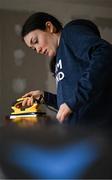 24 January 2023; Team Ireland alpine skier Eábha McKenna preparing her skis before the 2023 Winter European Youth Olympic Festival at Friuli-Venezia Giulia in Udine, Italy. Photo by Eóin Noonan/Sportsfile