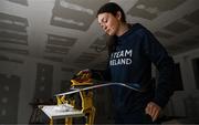 24 January 2023; Team Ireland alpine skier Eábha McKenna preparing her skis before the 2023 Winter European Youth Olympic Festival at Friuli-Venezia Giulia in Udine, Italy. Photo by Eóin Noonan/Sportsfile