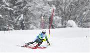 24 January 2023; Ethan Bouchard of Team Ireland competes in the boys slalom event during day one of the 2023 Winter European Youth Olympic Festival at Friuli-Venezia Giulia in Udine, Italy. Photo by Eóin Noonan/Sportsfile