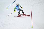 24 January 2023; Ethan Bouchard of Team Ireland competes in the boys slalom event during day one of the 2023 Winter European Youth Olympic Festival at Friuli-Venezia Giulia in Udine, Italy. Photo by Eóin Noonan/Sportsfile