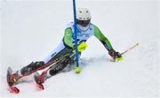 24 January 2023; Ethan Bouchard of Team Ireland competes in the boys slalom event during day one of the 2023 Winter European Youth Olympic Festival at Friuli-Venezia Giulia in Udine, Italy. Photo by Eóin Noonan/Sportsfile