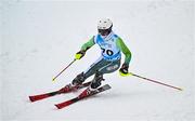 24 January 2023; Ethan Bouchard of Team Ireland competes in the boys slalom event during day one of the 2023 Winter European Youth Olympic Festival at Friuli-Venezia Giulia in Udine, Italy. Photo by Eóin Noonan/Sportsfile