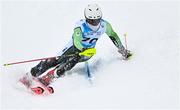 24 January 2023; Ethan Bouchard of Team Ireland competes in the boys slalom event during day one of the 2023 Winter European Youth Olympic Festival at Friuli-Venezia Giulia in Udine, Italy. Photo by Eóin Noonan/Sportsfile