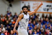 21 January 2023; Joshua Wilson of DBS Éanna during the Basketball Ireland Pat Duffy National Cup Final match between DBS Éanna and University of Galway Maree at National Basketball Arena in Tallaght, Dublin. Photo by Ben McShane/Sportsfile