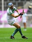 22 January 2023; TJ Reid of Shamrocks Ballyhale takes a free during the AIB GAA Hurling All-Ireland Senior Club Championship Final match between Shamrocks Ballyhale of Kilkenny and Dunloy Cúchullain's of Antrim at Croke Park in Dublin. Photo by Ramsey Cardy/Sportsfile