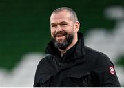 17 December 2022; Ireland head coach Andy Farrell before the Heineken Champions Cup Pool B Round 2 match between Ulster and La Rochelle at Aviva Stadium in Dublin. Photo by Ramsey Cardy/Sportsfile