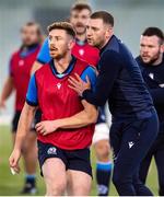 24 January 2023; Ben Healy, left, and Finn Russell during Scotland rugby squad training at Oriam in Edinburgh, Scotland. Photo by Mark Scates/Sportsfile