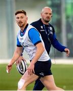 24 January 2023; Ben Healy with head coach Gregor Townsend, right, during Scotland rugby squad training at Oriam in Edinburgh, Scotland. Photo by Mark Scates/Sportsfile